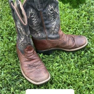 Brown and Gray Western Cowboy Boots